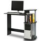 HOMLUX Compact Computer Desk with 3 Side Storage Shelves in Black and Grey, , large