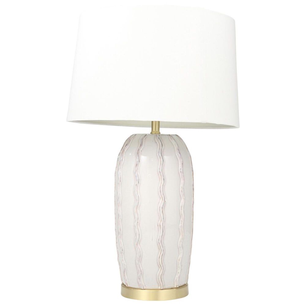 Sagebrook Home 31" Ceramic Table Lamp in Ivory and Beige, , large