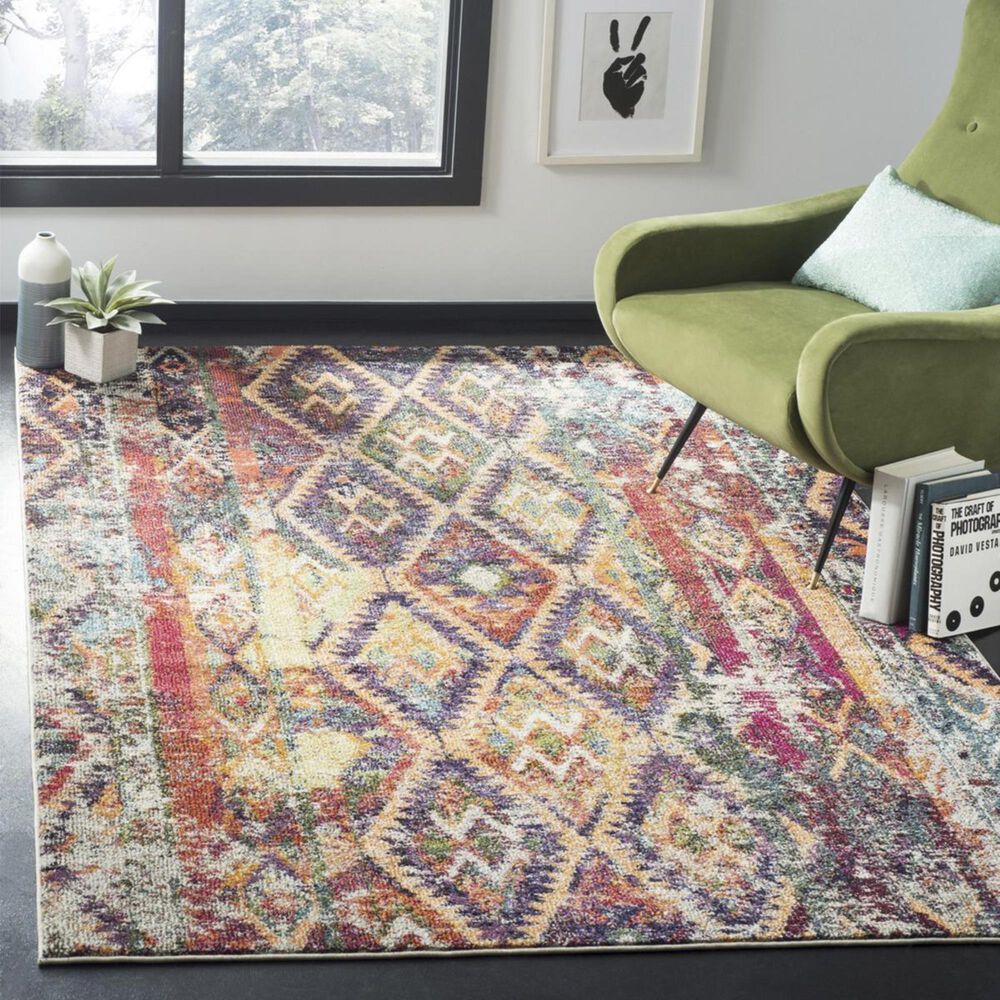 Safavieh Monaco MNC264V 5&#39;1&quot; x 7&#39;7&quot; Purple and Orange Area Rug, , large