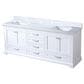 Lexora Home Dukes 80" Double Bathroom Vanity in White with 2 cm White Carrara Marble Top and Rectangular Sinks, , large