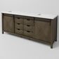Lexora Home Marsyas 80" Double Bathroom Vanity in Rustic Brown with 2 cm White Cultured Marble Top and Rectangular Sinks, , large