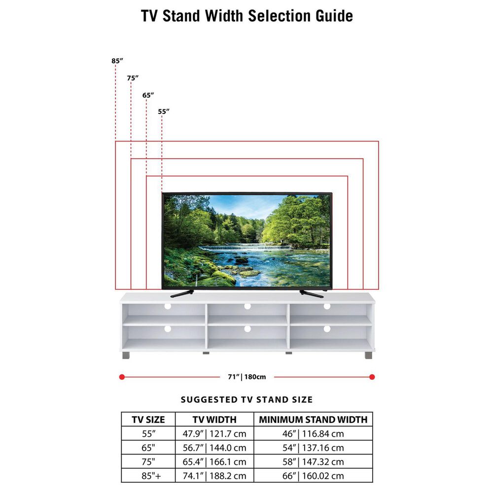 CorLiving Hollywood TV Stand in White, , large