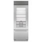 Sub Zero 17 Cu. Ft. Classic Left Hinge Bottom Freezer Refrigerator with Glass Door and Pro Handle in Stainless Steel, , large