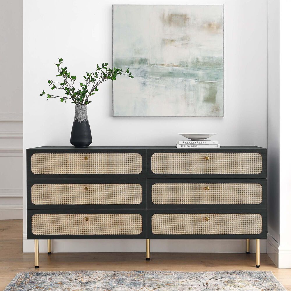 Modway Chaucer 6-Drawer Dresser in Black, , large