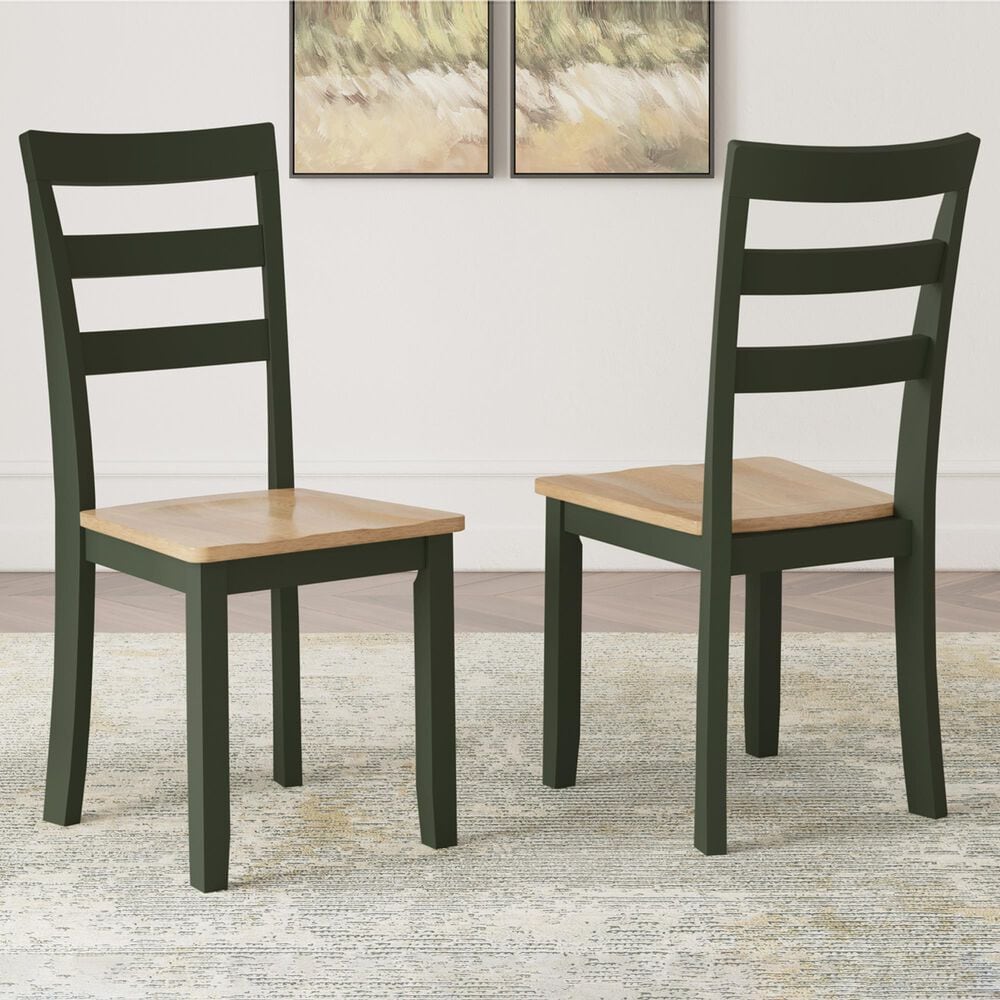 Ashley Gesthaven Dining Chair Set of 2 in Natural and Green, , large