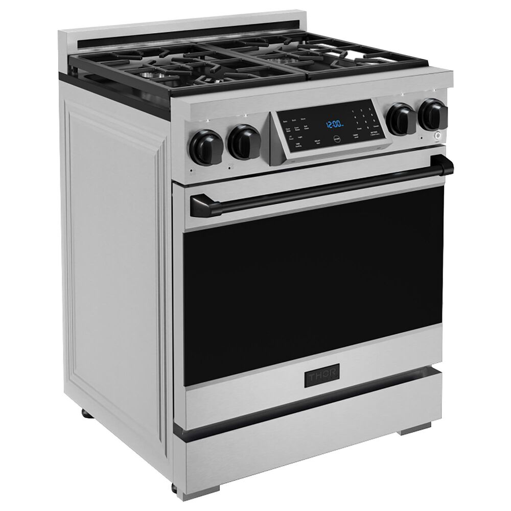 Thor Kitchen Gordon Ramsay 4.55 Cu. Ft. 30&quot; Professional Liquid Propane Range with Black Handle Kit in Stainless Steel, , large