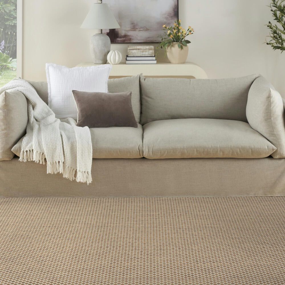 Nourison Courtyard Jute and Ivory 6&#39; x 9&#39; Indoor/Outdoor Area Rug, , large