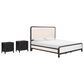 Riva Ridge Ambrose California King Panel Bed with Two Nightstands in Obsidian Mist, , large