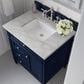 James Martin Vanities Brittany 30" Single Bathroom Vanity in Victory Blue with 3 cm Victorian Silver Quartz Top and Rectangular Sink, , large