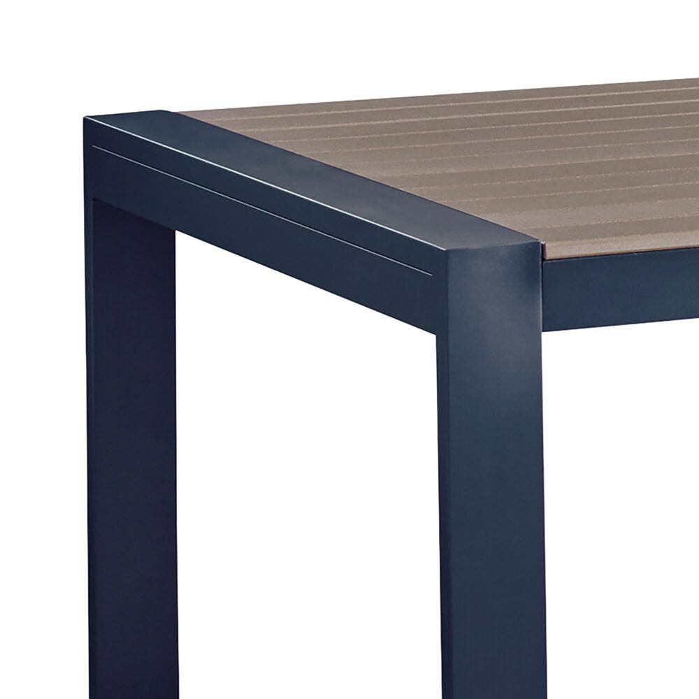 Ashley East Beach Rectangular Dining Table with Umbrella Hole in Navy Blue and Driftwood, , large