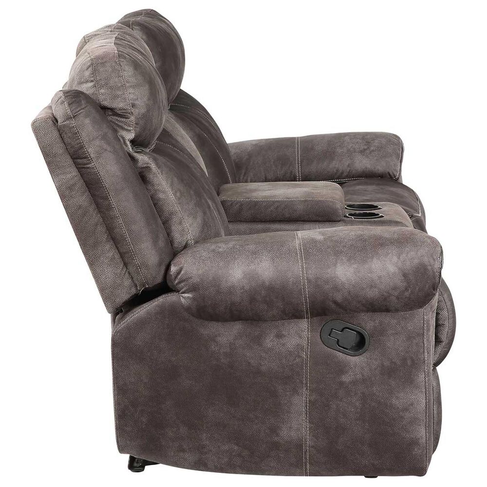 Steve Silver Nashville Manual Glider Recliner Console Loveseat in Grey, , large