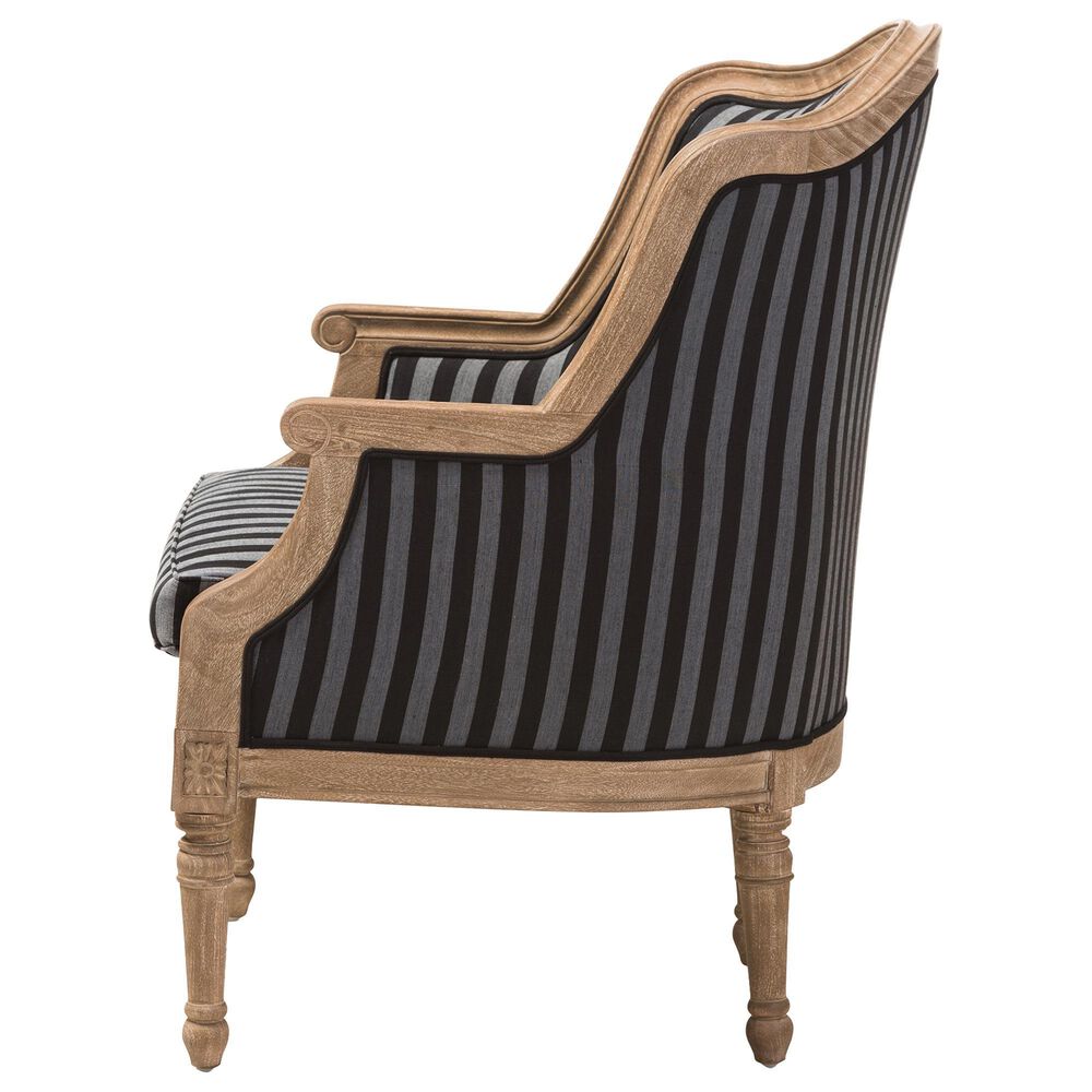 Baxton Studio Charlemagne Accent Chair in Grey and Black, , large