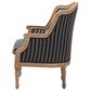 Baxton Studio Charlemagne Accent Chair in Grey and Black, , large
