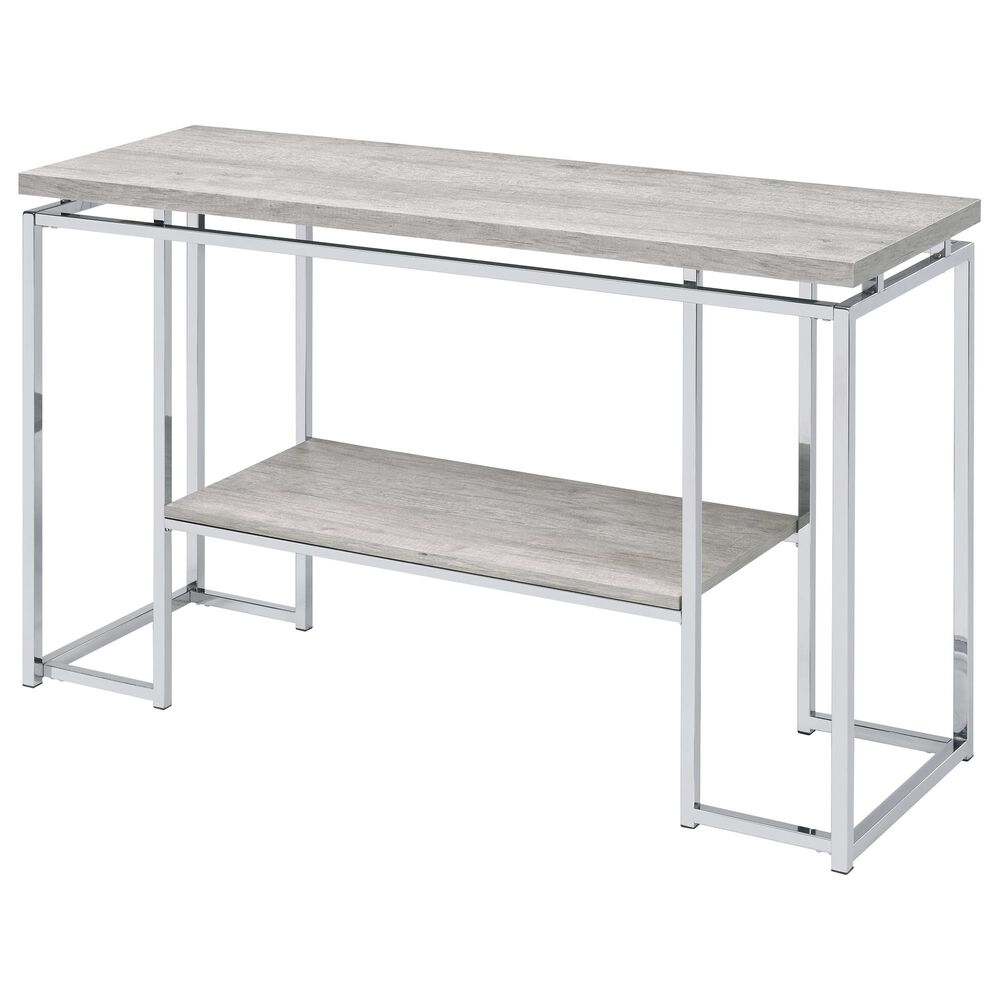 Gunnison Co. Chafik Sofa Table in Natural Oak/Chrome, , large