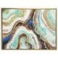 Maple and Jade 47" x 36" Enlarge Slice Geode Wall Art with Gold Frame in Blue, Brown, Teal and White, , large