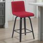 Armen Living Vienna Swivel Counter Height Stool with Red Upholstery in Black Brushed, , large