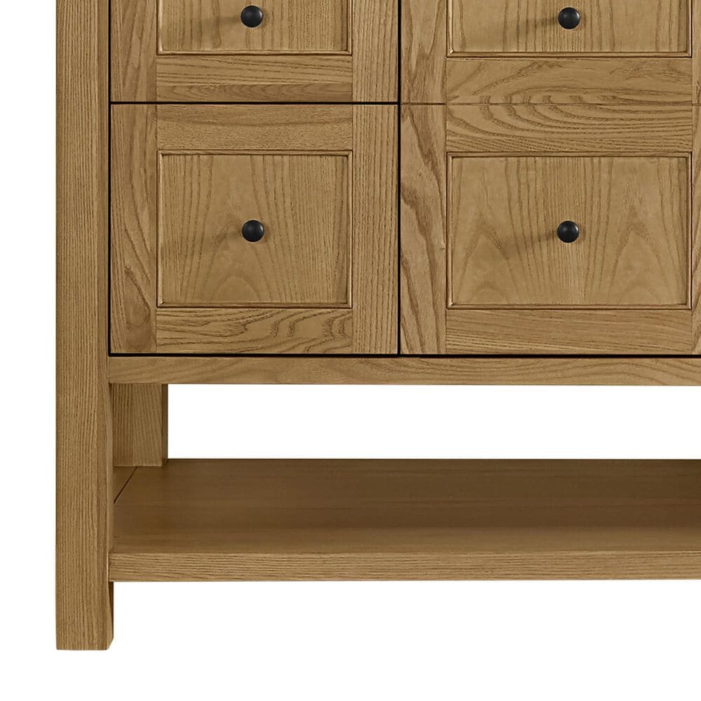 James Martin Vanities Breckenridge 60&quot; Single Bathroom Vanity in Light Natural Oak with 3 cm Arctic Fall Solid Surface Top and Rectangular Sink, , large