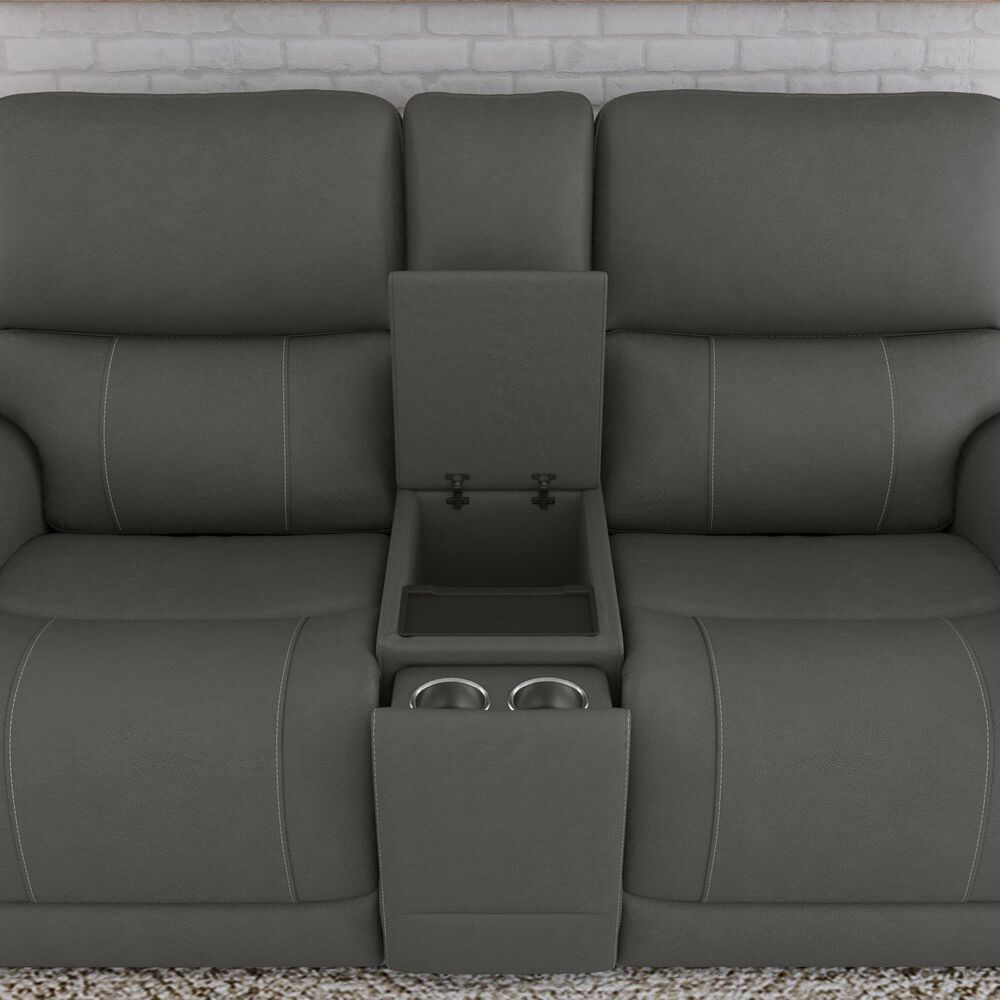Flexsteel Carter Power Reclining Loveseat in Gray, , large
