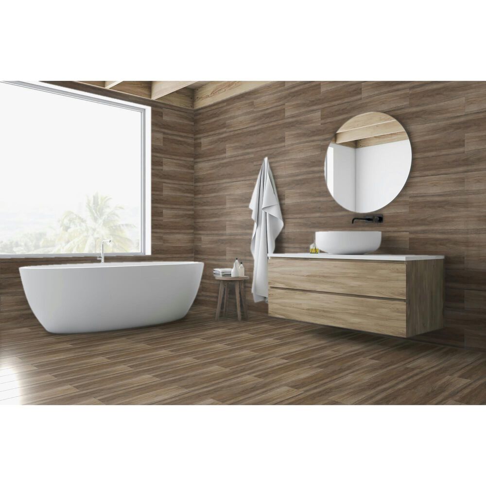 Emser Banzai Rigor Brown 6&quot; x 35&quot; Porcelain Tile, , large