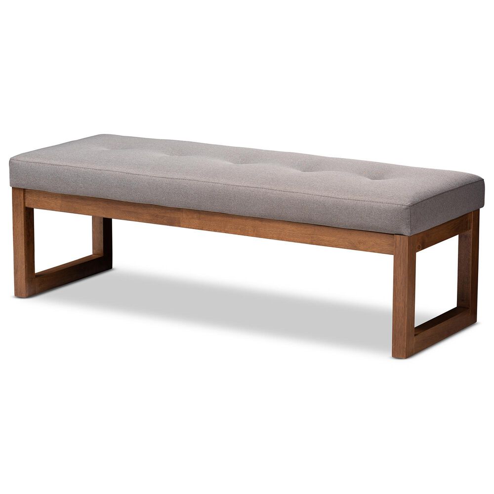 Baxton Studio Caramay Accent Bench in Grey, , large
