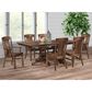 TRAILWAY Interlock Mountain Dining Table with 4 Dining Side Chairs and 2 Arm Chairs in Brown Finish, , large