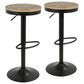 Lumisource Dakota Adjustable Swivel Barstool in Brown/Black (Set of 2), , large