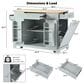 HOMLUX 47" Fluted Kitchen Island with Trash Can Storage Cabinet in Grey, Blue and Natural, , large