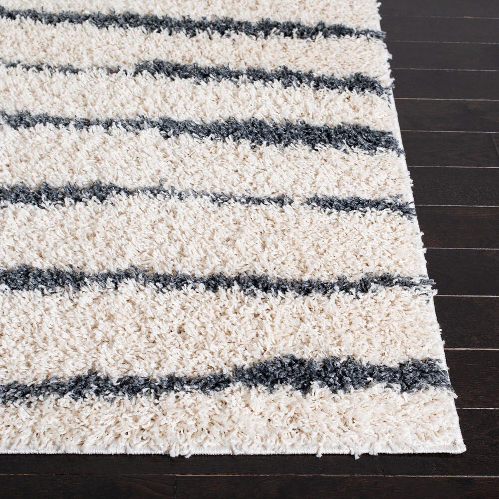 Safavieh Venus Shag VNS603B 2&#39;2&quot; x 12&#39; Ivory and Dark Grey Runner, , large