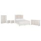 Nicolette Home Willowbrook Queen Panel Bed with Upholstered Headboard with Dresser, Chest, and Two Nightstands in Egg Shell White, , large