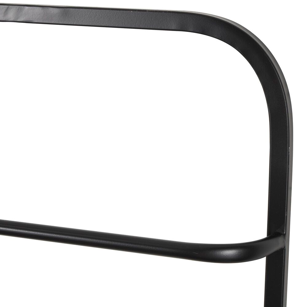 Maple and Jade 6-Rung Decorative Ladder in Matte Black and Brown, , large