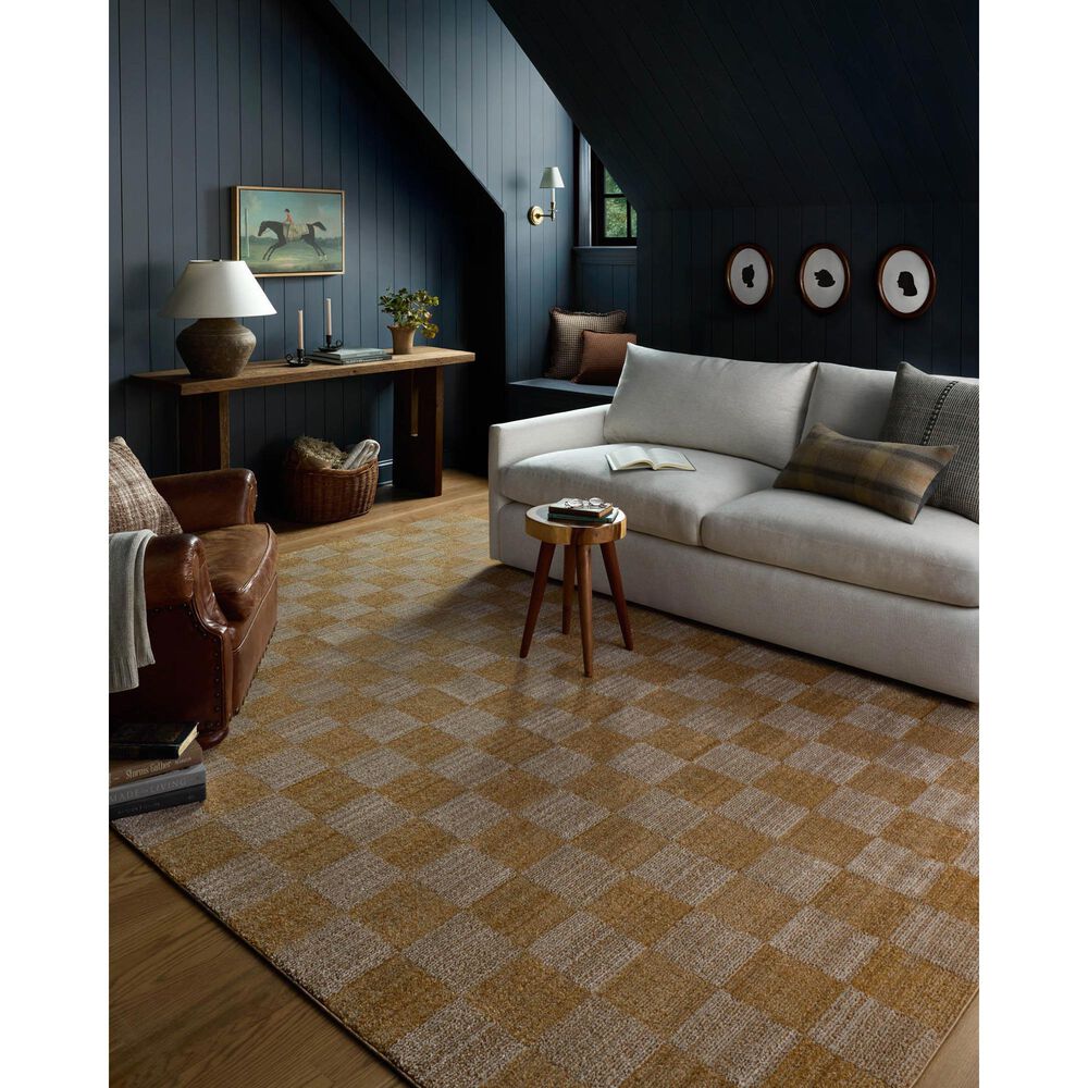 Chris Loves Julia x Loloi Calvin Apricot and Ivory 5'3" x 7'6" Area Rug, , large