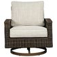 Signature Design by Ashley Paradise Trail Swivel Lounge Chair Set of 2 in Medium Brown, , large