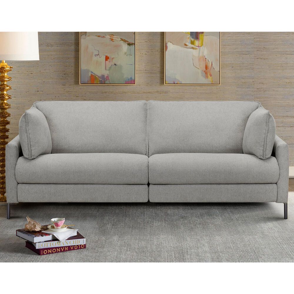 Blue River Juliett Power Reclining Sofa in Gray Pebble and Black, , large