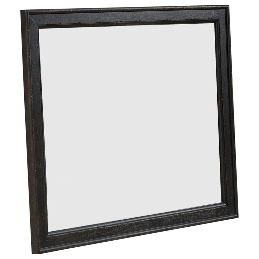 Belle Furnishings Americana Farmhouse Landscape Mirror in Dusty Black, , large