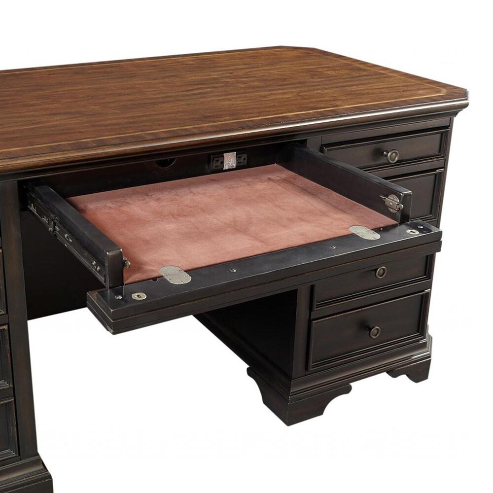 Riva Ridge Hampton 66&quot; Executive Desk in Black Cherry, , large