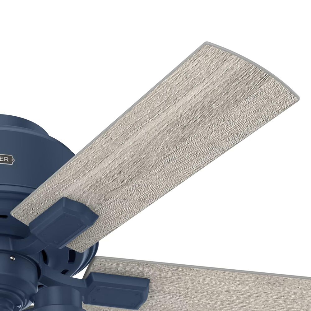 Hunter Hartland Low Profile 44&quot; Ceiling Fan with LED Lights in Indigo Blue, , large