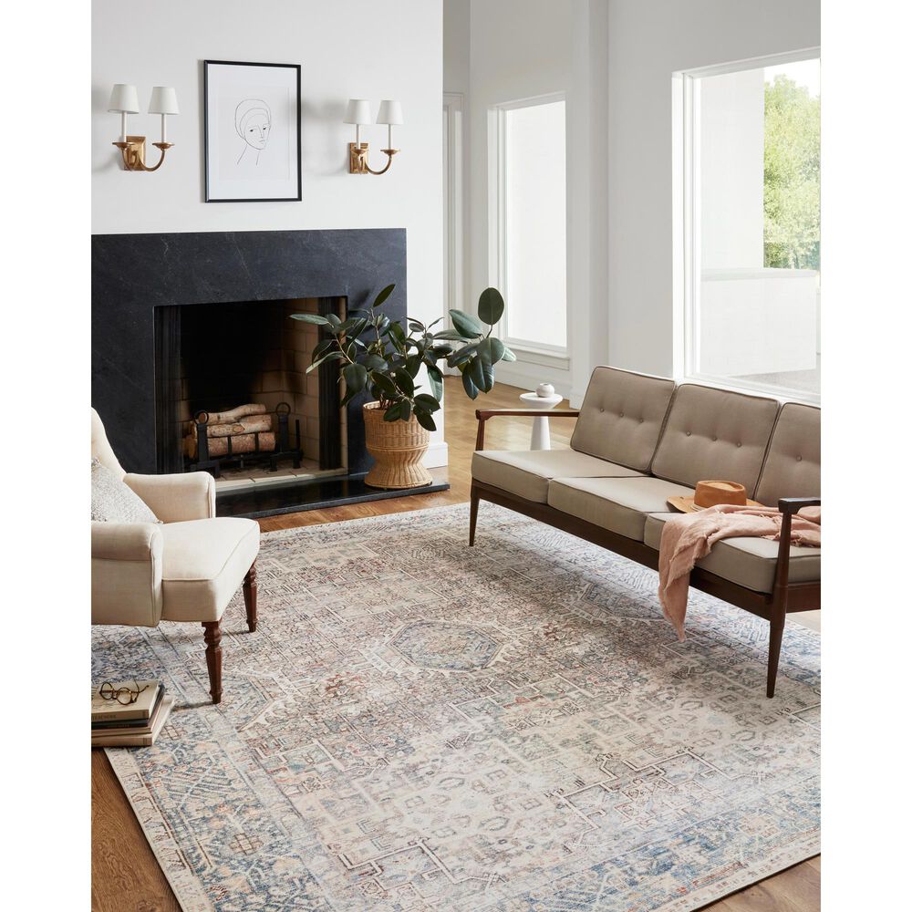 Chris Loves Julia x Loloi Jules 7&#39;6&quot; x 9&#39;6&quot; Natural and Ocean Area Rug, , large