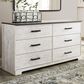 Ashley Shawburn 6-Drawer Dresser in Whitewash and Charcoal Gray, , large