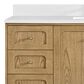 James Martin Vanities Laurent 60" Single Bathroom Vanity in Light Natural Oak with Single Hole 3 cm White Zeus Quartz Top and Rectangular Sink, , large