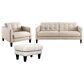 Chateau d"Ax 3-Piece Stationary Leather Living Room Set in White, , large