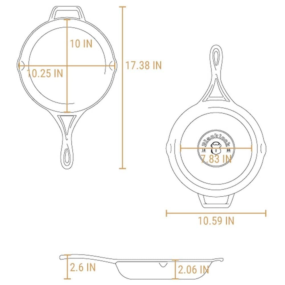 Lodge Blacklock 10.25" Triple Seasoned Cast Iron Skillet in Black, , large