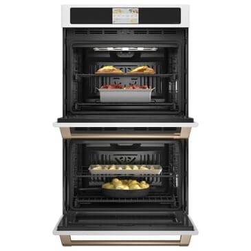 Cafe 30" Smart Double Electric Wall Oven with Convection in Matte White and Brushed Black, , large