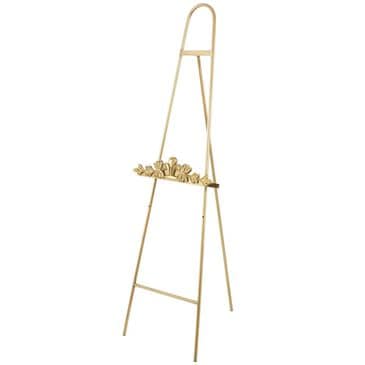 Maple and Jade 63" Arched Foldable 2-Tier Leaf Display Easel in Satin Gold, , large