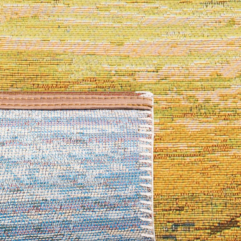 Safavieh Barbados Tropical Wave 3&#39;3&quot; x 5 Blue and Gold Indoor/Outdoor Area Rug, , large