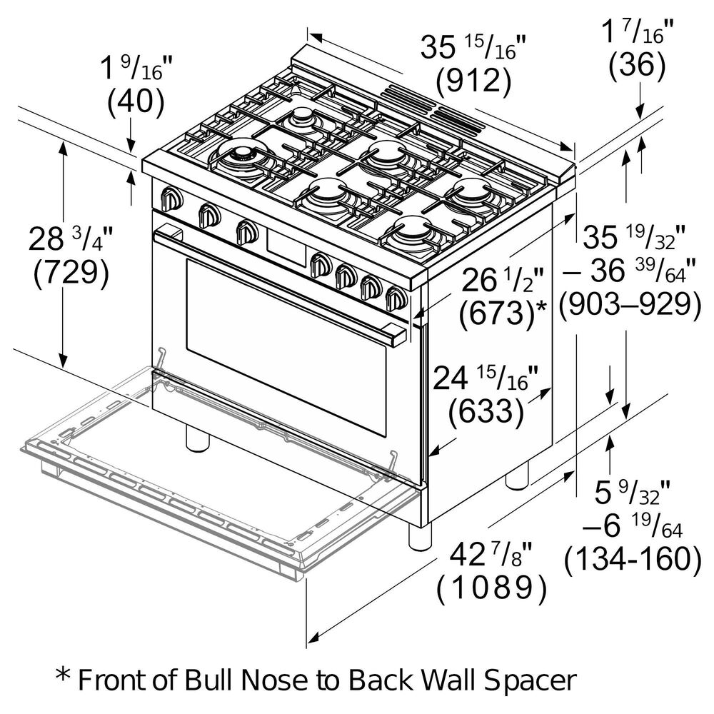 Bosch 36" Freestanding Gas Range in Black Stainless Steel Nebraska