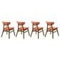 Armen Living Amaris Side Chair with Poppy Upholstery in Warm Walnut (Set of 4), , large