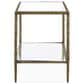 Furniture of America Lalia End Table with Tempered Glass Top and Open Storage Shelf in Matte Gold, , large