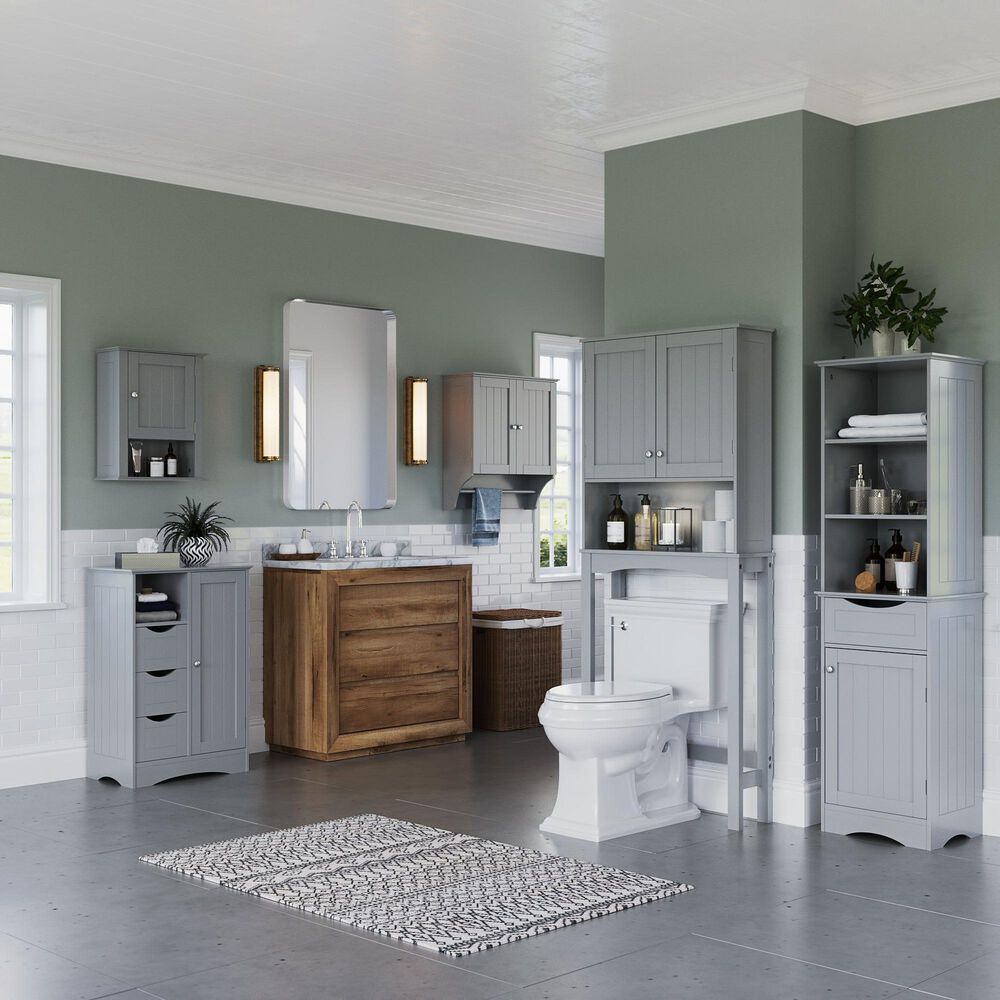 RiverRidge Home Ashland 2-Door Wall Cabinet in Gray, , large