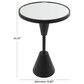 Maple and Jade Accent End Table with Pedestal Base and Mirrored Glass Top in Black, , large