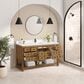James Martin Malibu 60" Single Bathroom Vanity in Amber Birch with Single Hole 3 cm White Zeus Quartz Top and Rectangular Sink, , large
